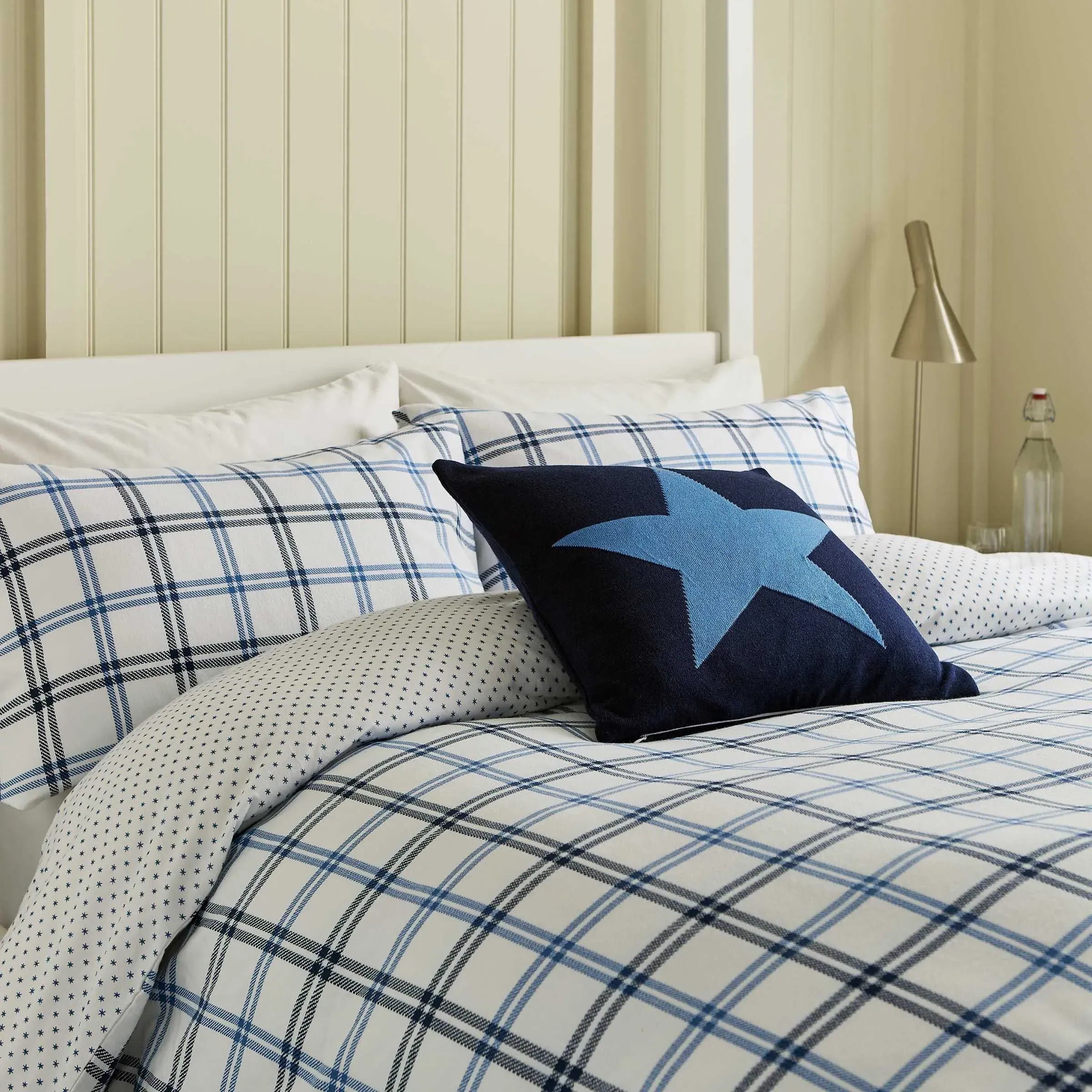 Double Duvet Cover Set - Blue, Cotton