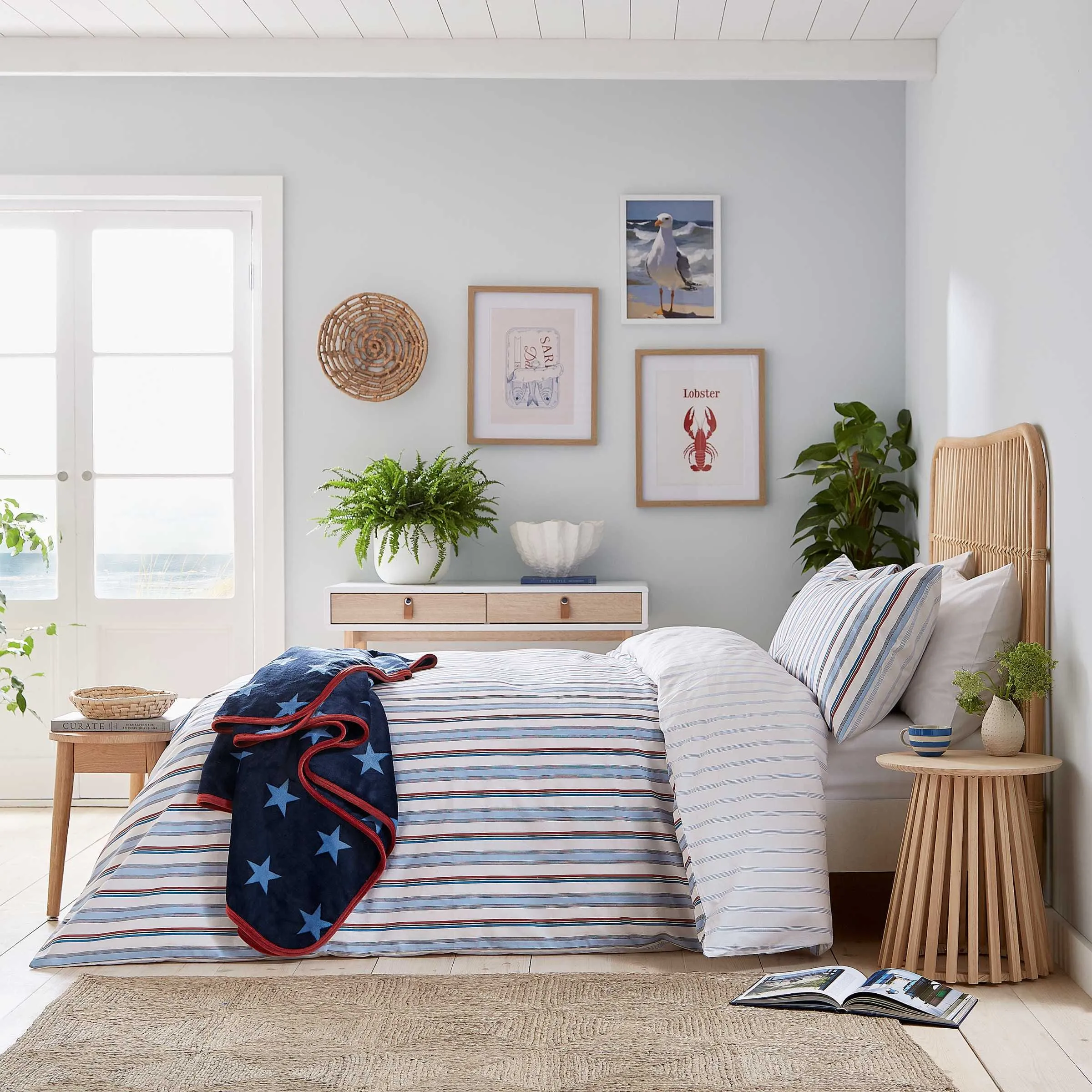 Elwood Stripe Single Duvet Cover Set - Blue alternate view