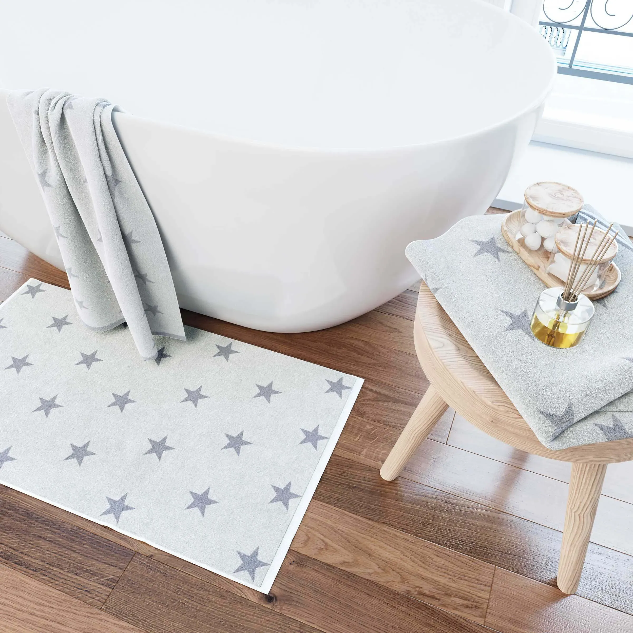 Helena Springfield Star Bath Mat - Grey alternate view