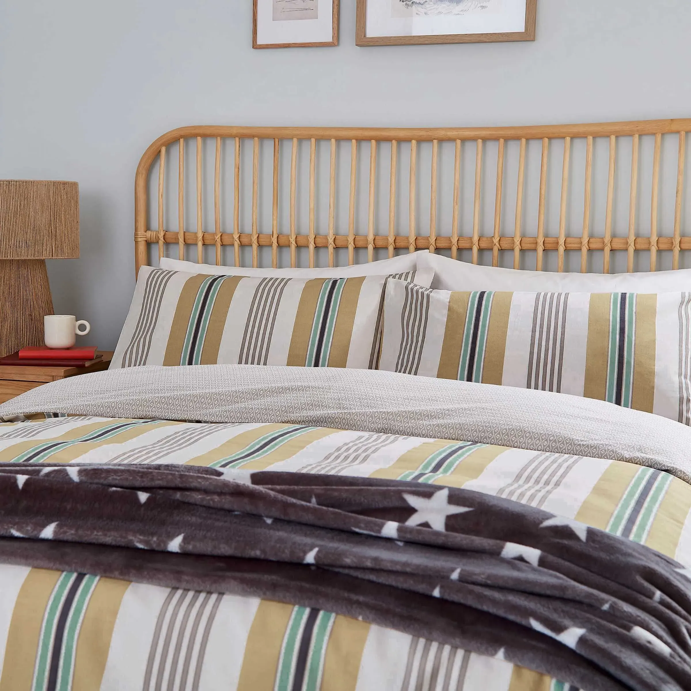 Huntington Stripe Single Duvet Cover Set - Amber product