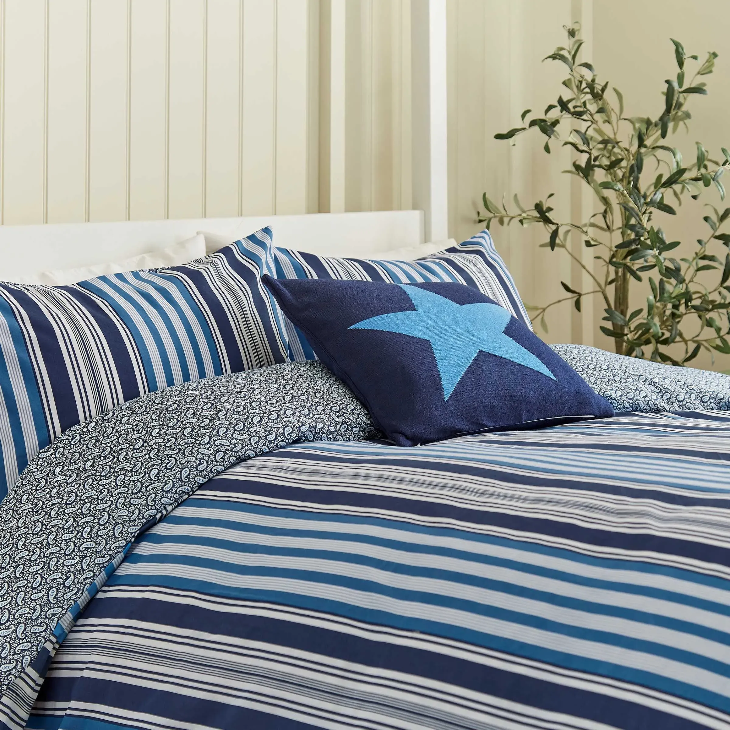 King Size Duvet Cover Set - Blue, Cotton