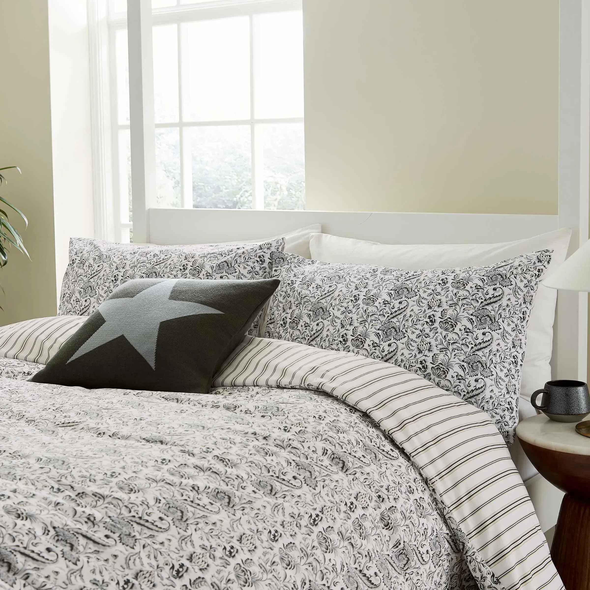 King Size Duvet Cover Set - Grey, Cotton