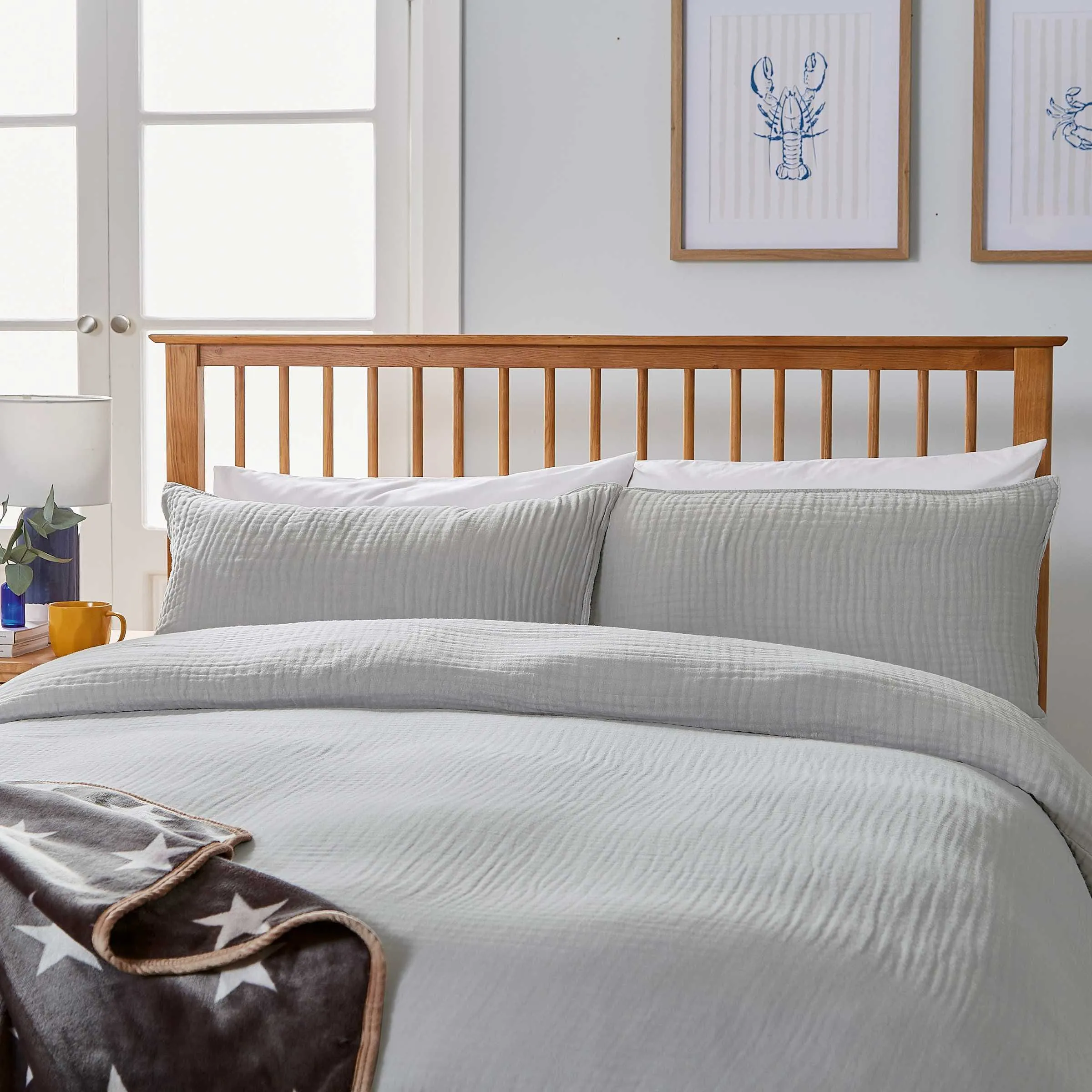 Long Island Single Duvet Cover Set - Silver, Muslin product