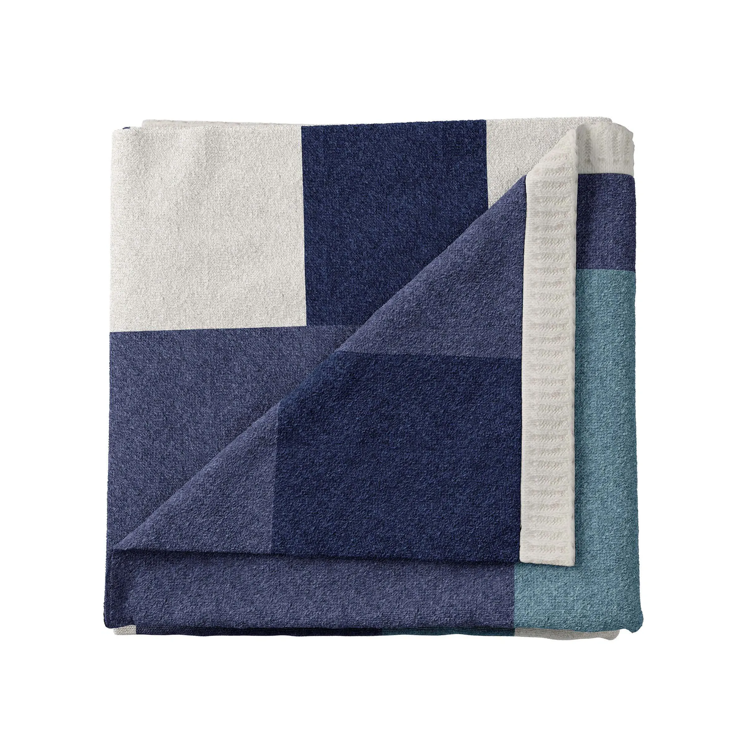 Patchwork Throw with Heritage Design - Blue, Knit image