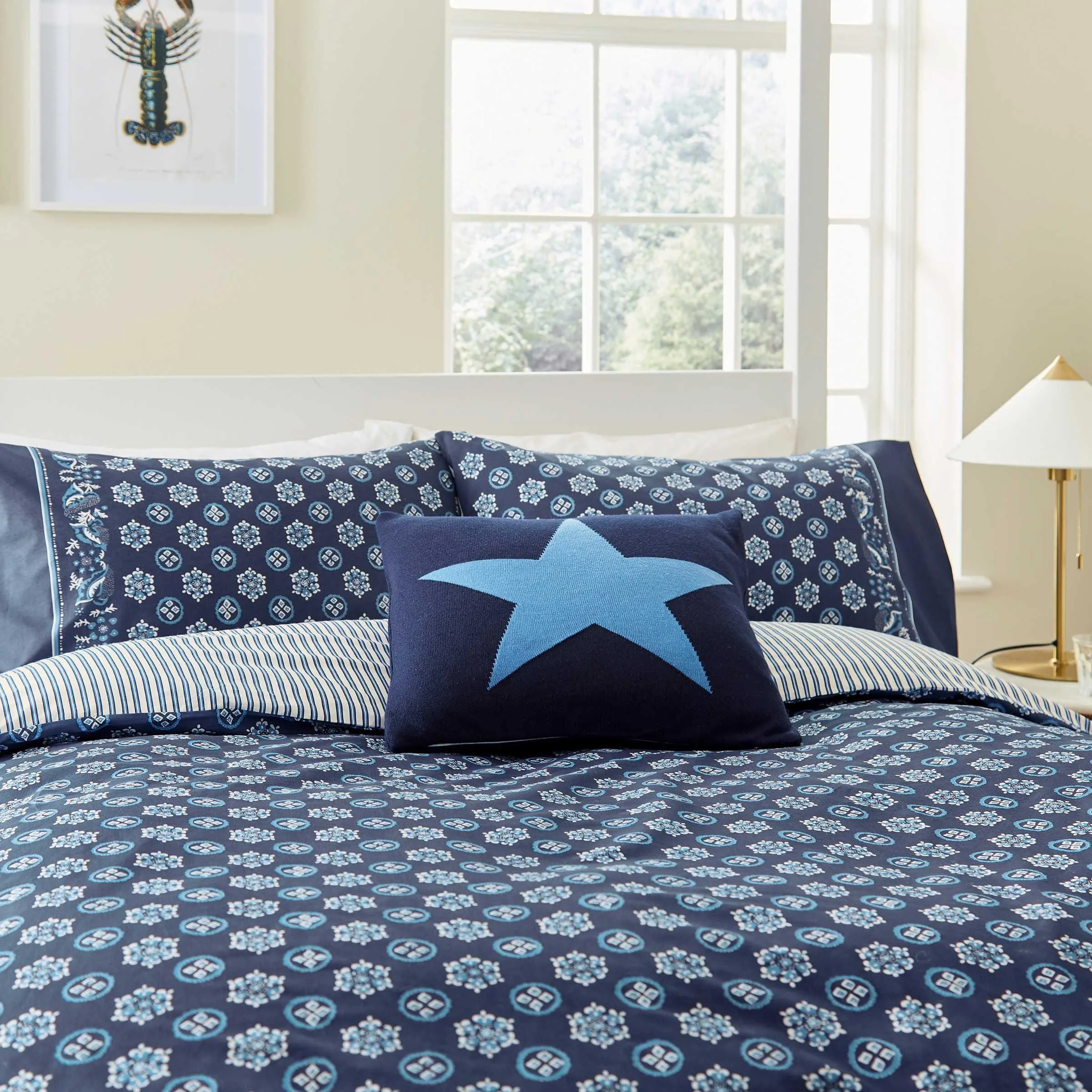 Super King Duvet Cover Set - Blue, Cotton image
