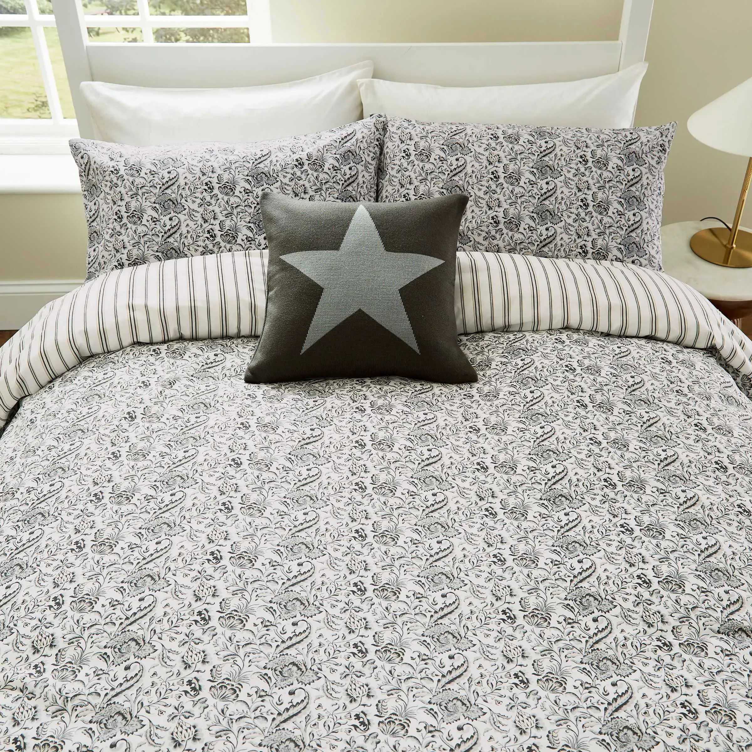 Super King Duvet Cover Set - Grey, Cotton