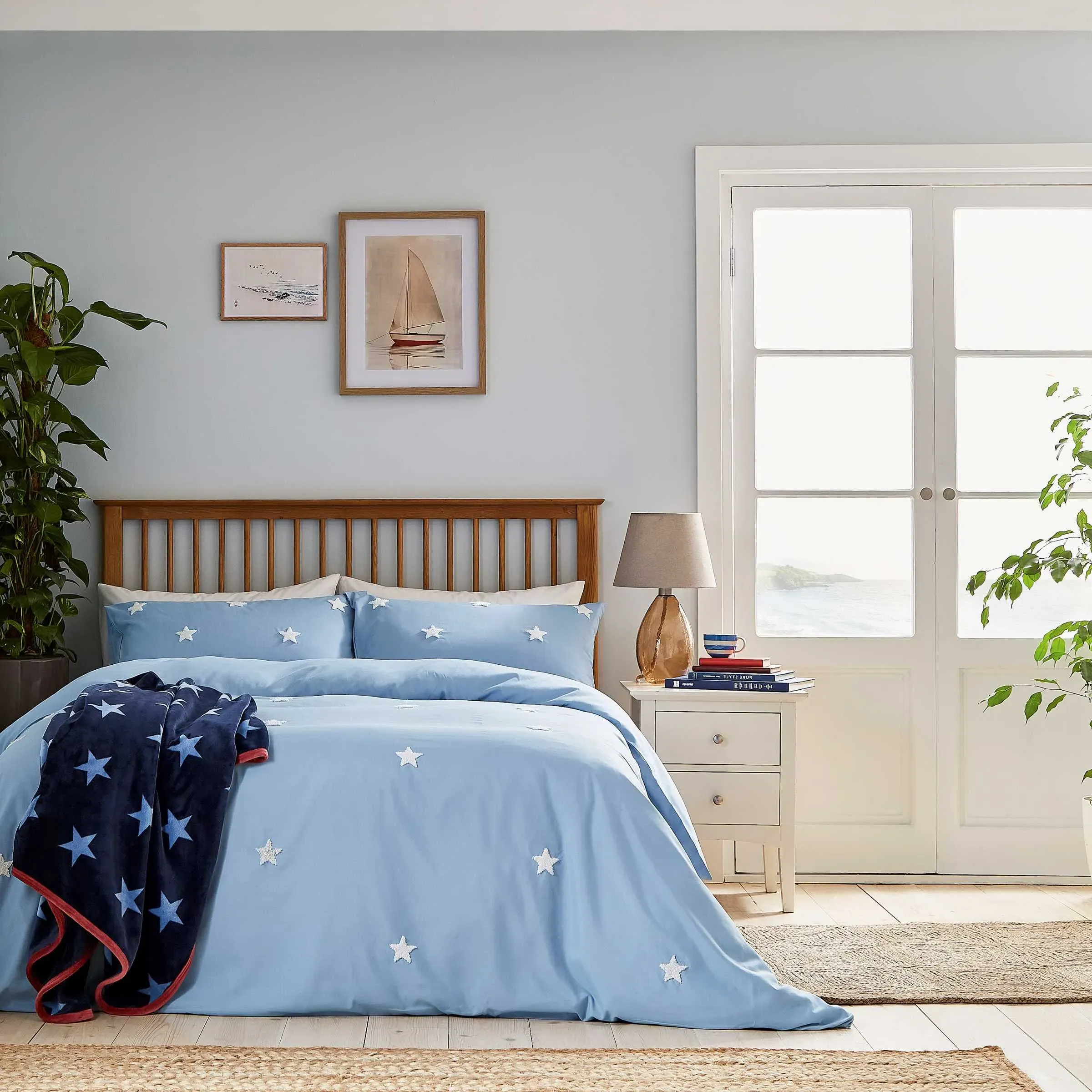 Tufted Star Single Duvet Cover Set - Chambray Blue alternate view