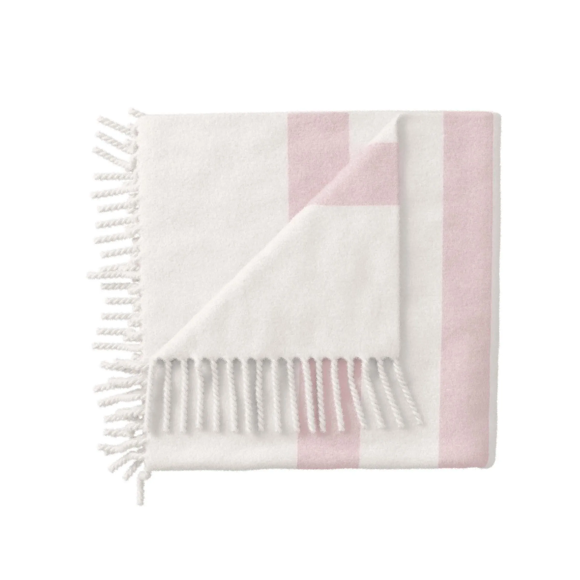 Woven Throw with Fringe - White, Cotton image