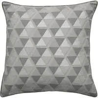 Square Cushion with Metallic Embroidery - Silver