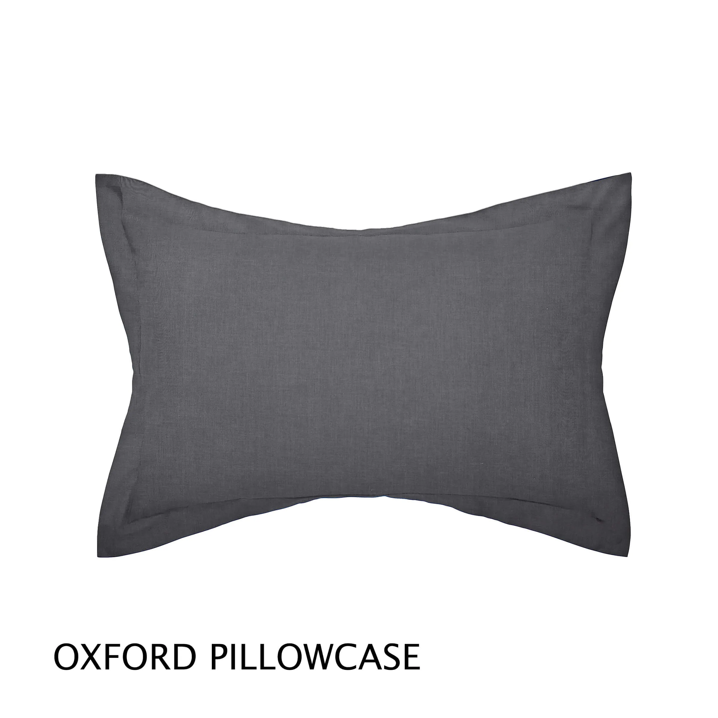 Percale Oxford Pillowcase - Charcoal, Cotton Blend product
