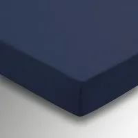 Plain Dye Double Fitted Sheet - Navy, Poly Cotton Percale alternate view