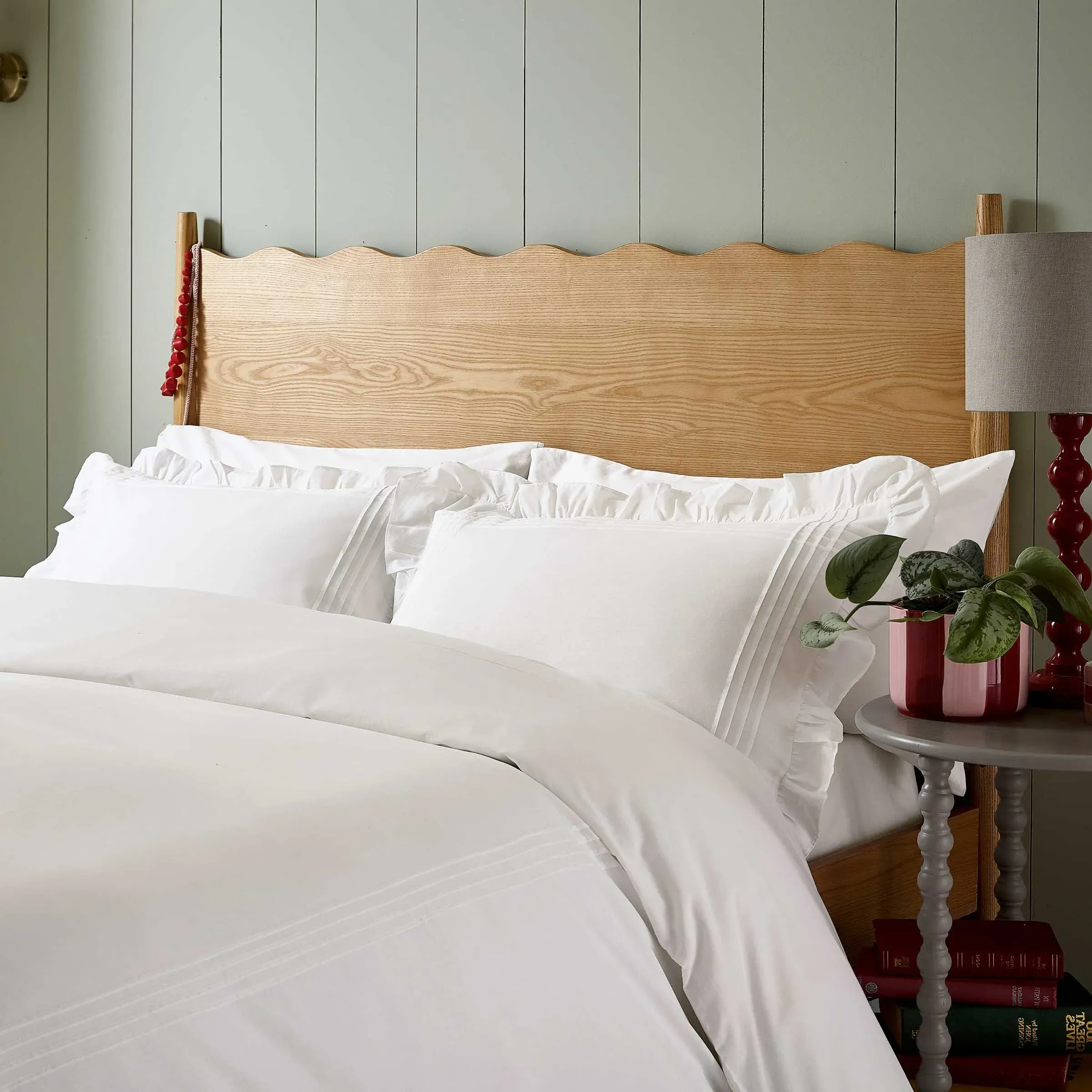 Evie Pintucks Single Duvet Cover Set - White, Cotton product