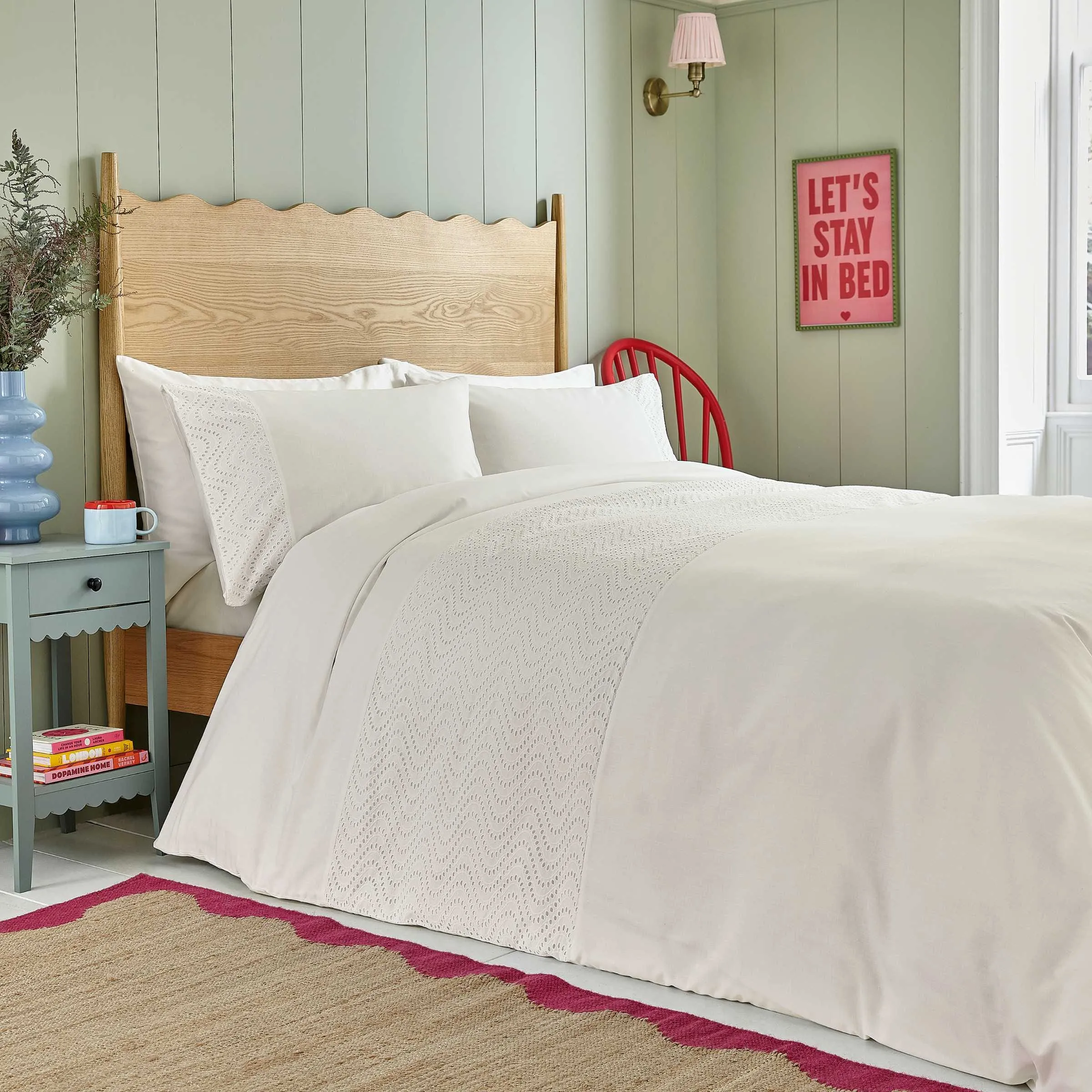 Margo Embroidery Single Duvet Cover Set - White, Cotton alternate view