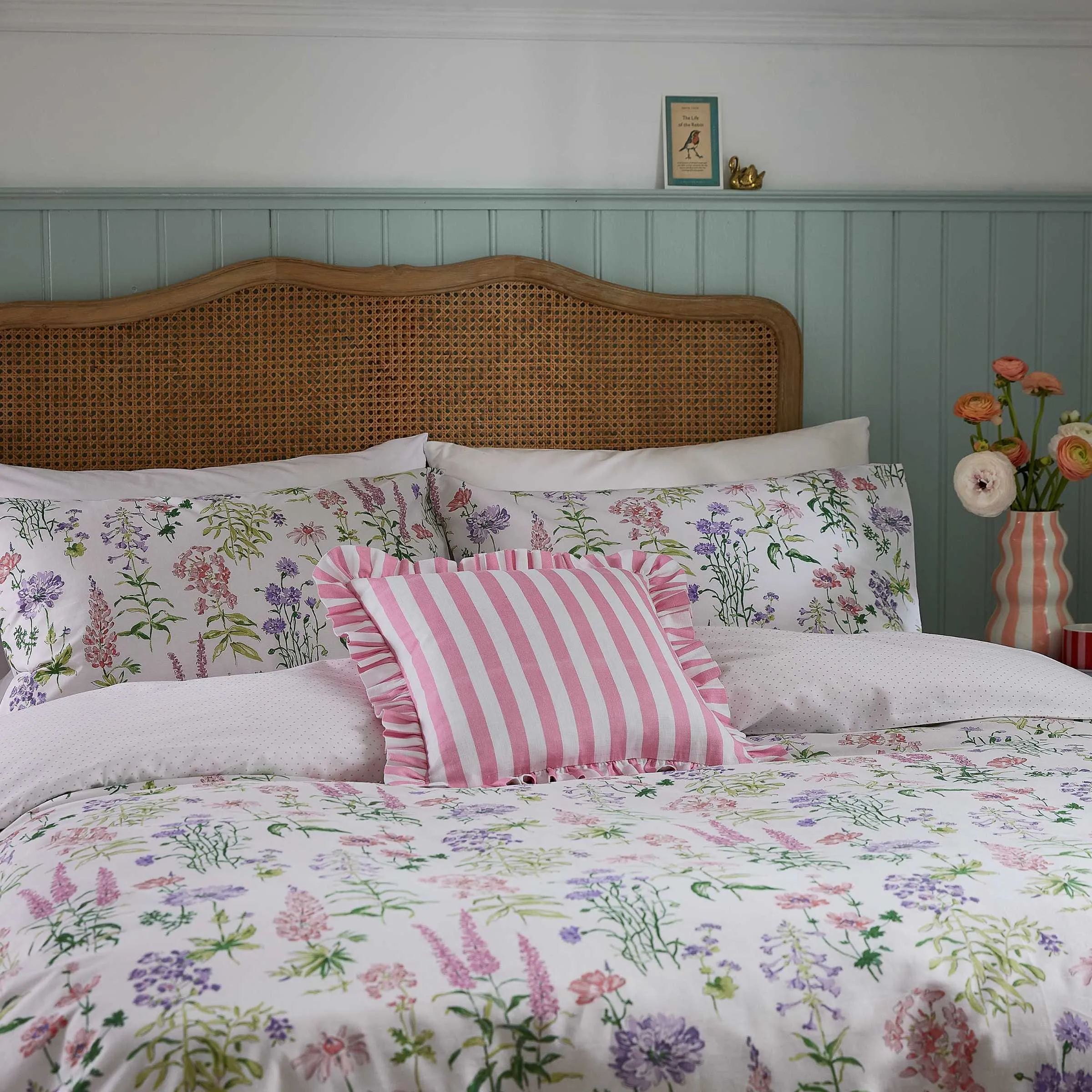 Meadow Flower Print Single Duvet Cover Set - Multi, Cotton product