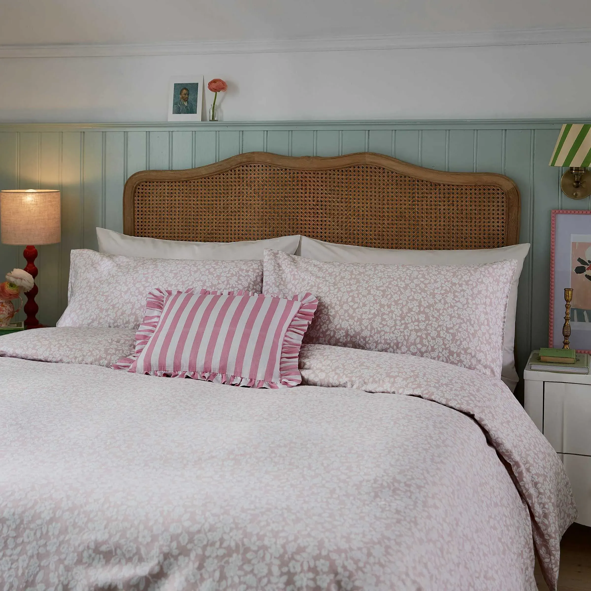 Rosebud Single Duvet Cover Set - Pink, Brushed Cotton product