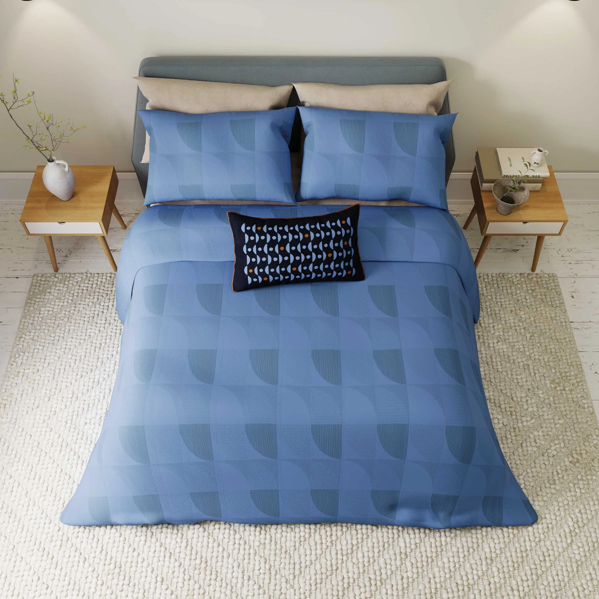 Double Duvet Cover Set Jacquard - Periwinkle Blue image