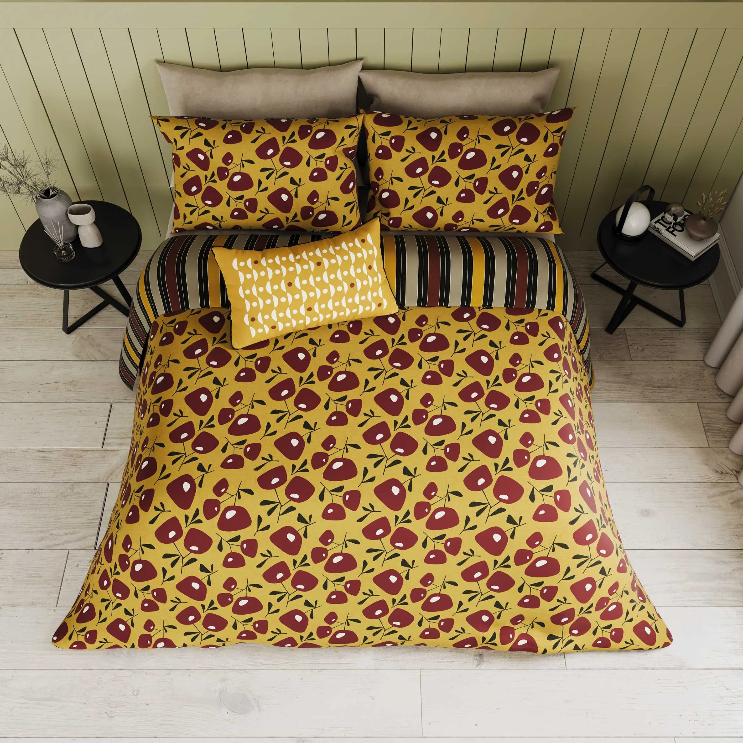 King Size Duvet Cover Set - Chartreuse, Cotton