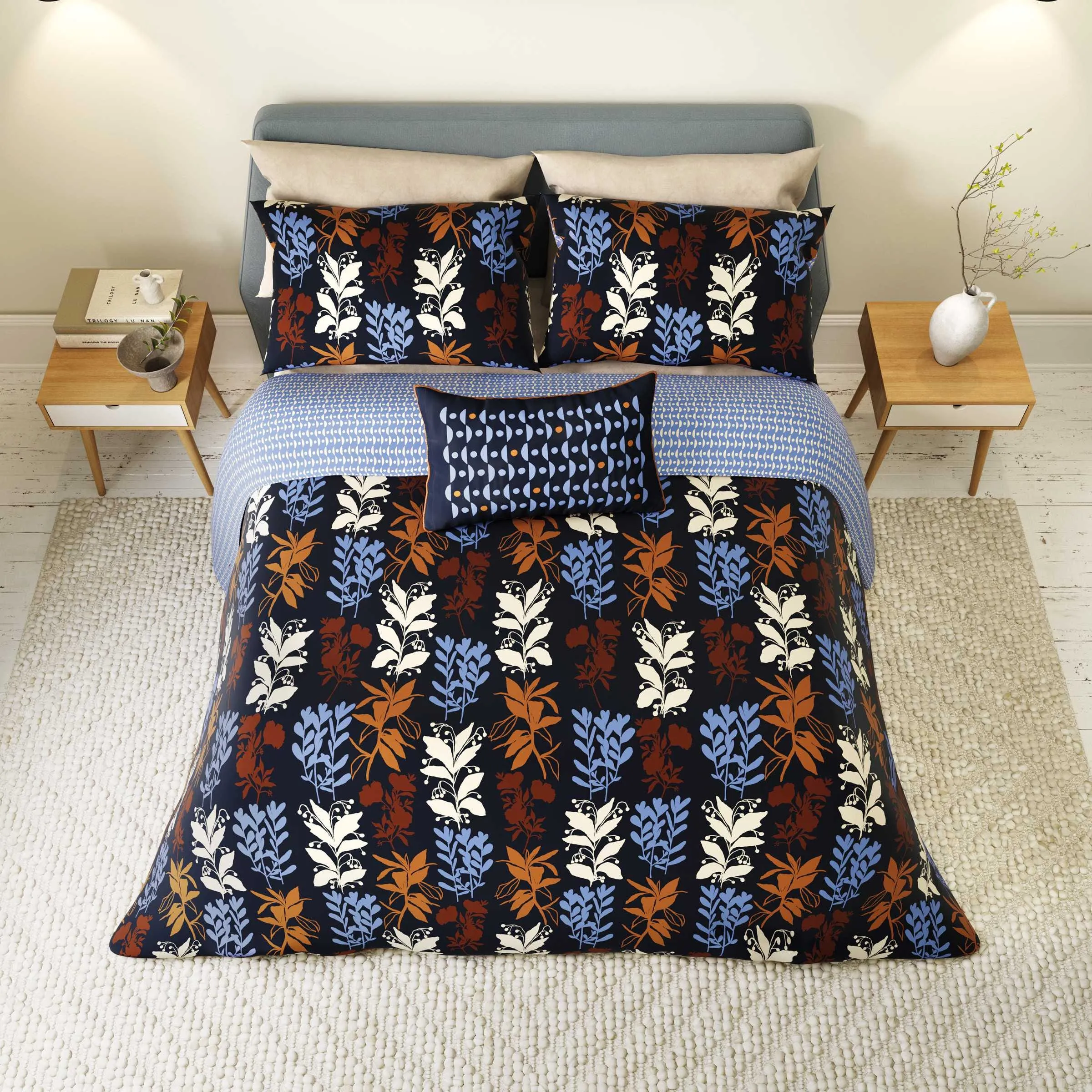 King Size Duvet Cover Set - Periwinkle Blue, Cotton