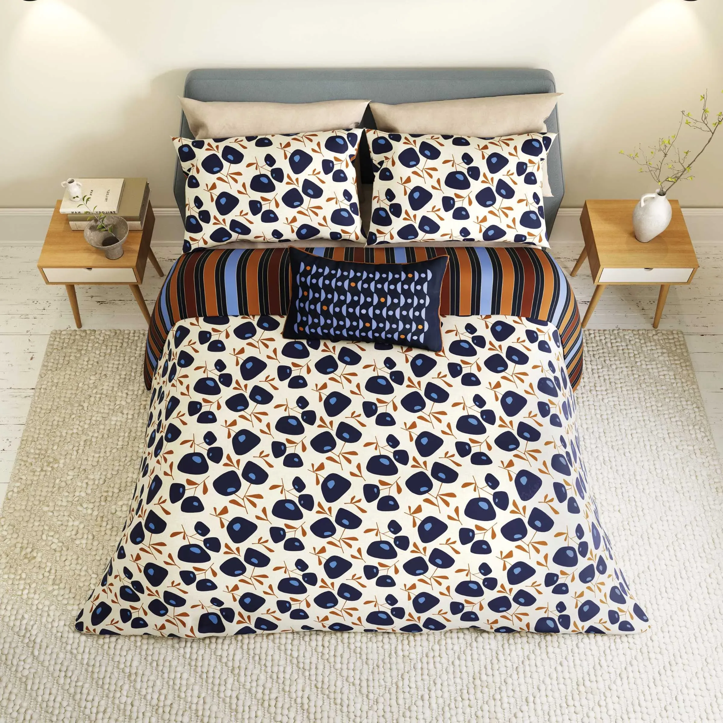 Single Duvet Cover Set - Blue, Cotton image