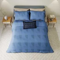 Single Duvet Cover Set - Periwinkle Blue, Jacquard