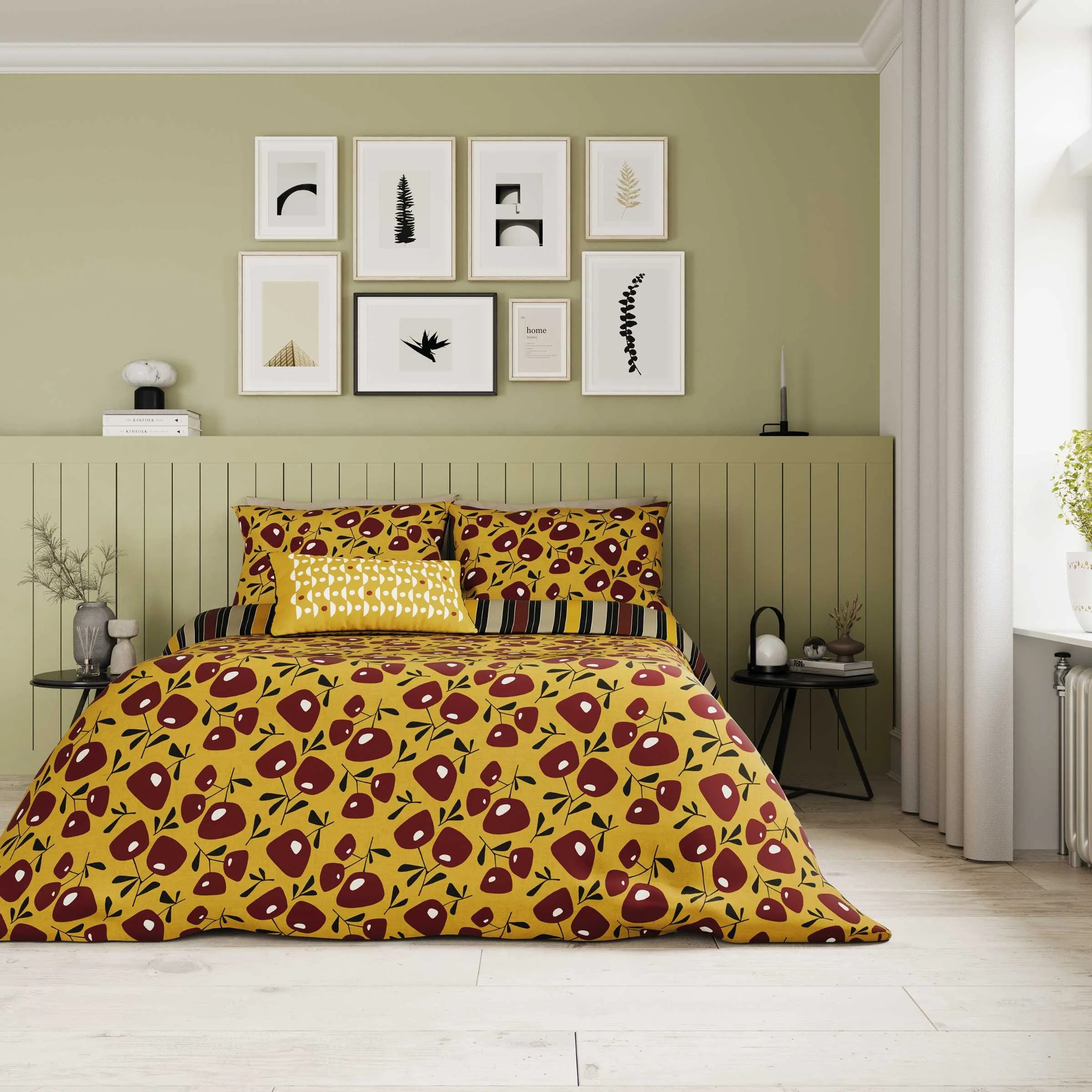 Super King Duvet Cover Set - Chartreuse, Cotton