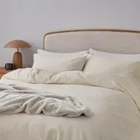 Single Duvet Cover Set - Ivory, Brushed Cotton