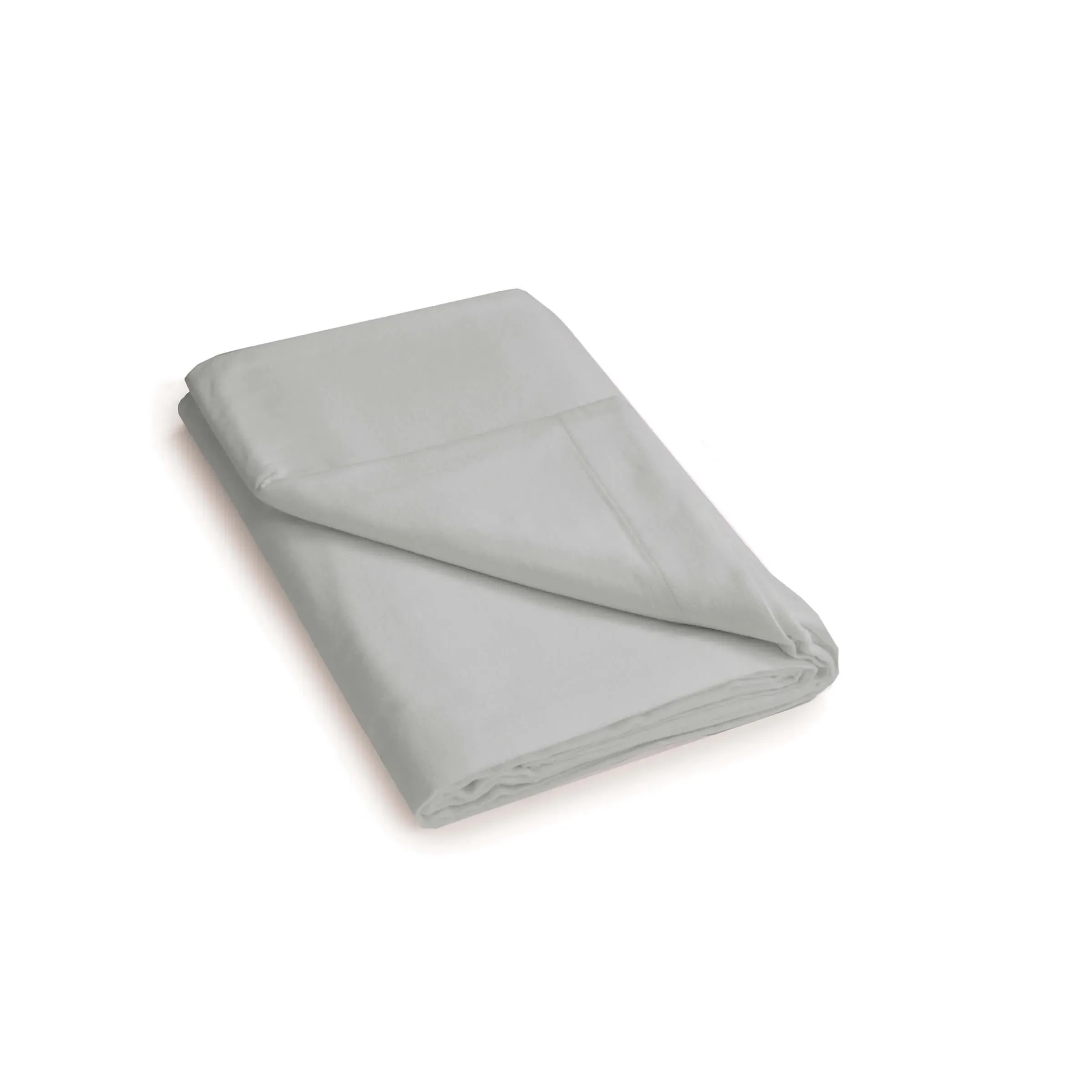 Single Flat Sheet Brushed - Silver, Cotton