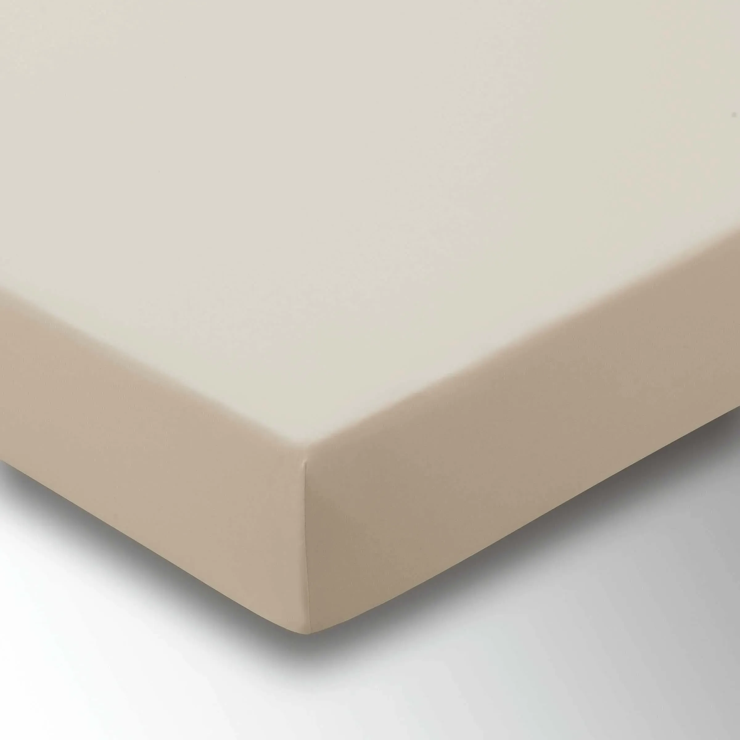 Small Double Fitted Sheet Percale - Stone, Cotton