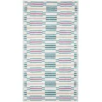 Bath Mat Geometric Print - Aqua, Cotton