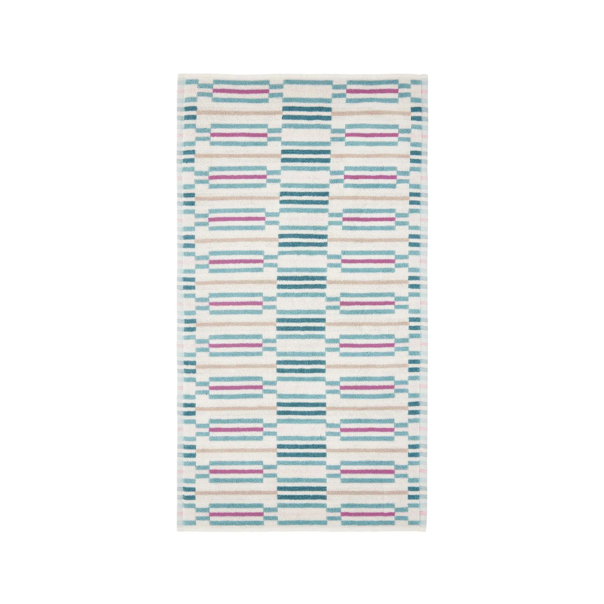Bath Sheet Geometric Print - Aqua, Cotton