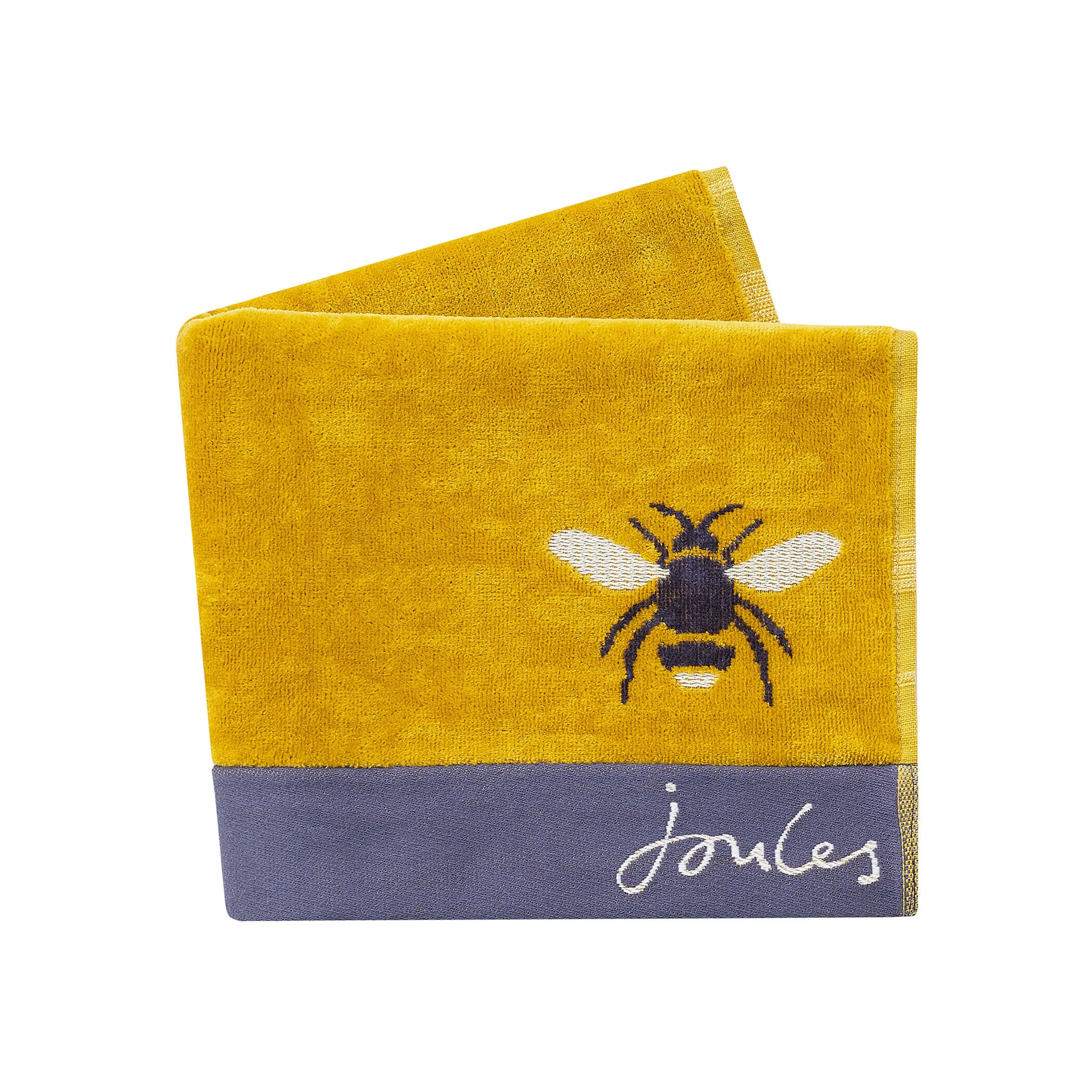 Bath Towel with Bee Design - Gold, Cotton
