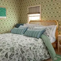 Double Duvet Cover Set - Green, Cotton