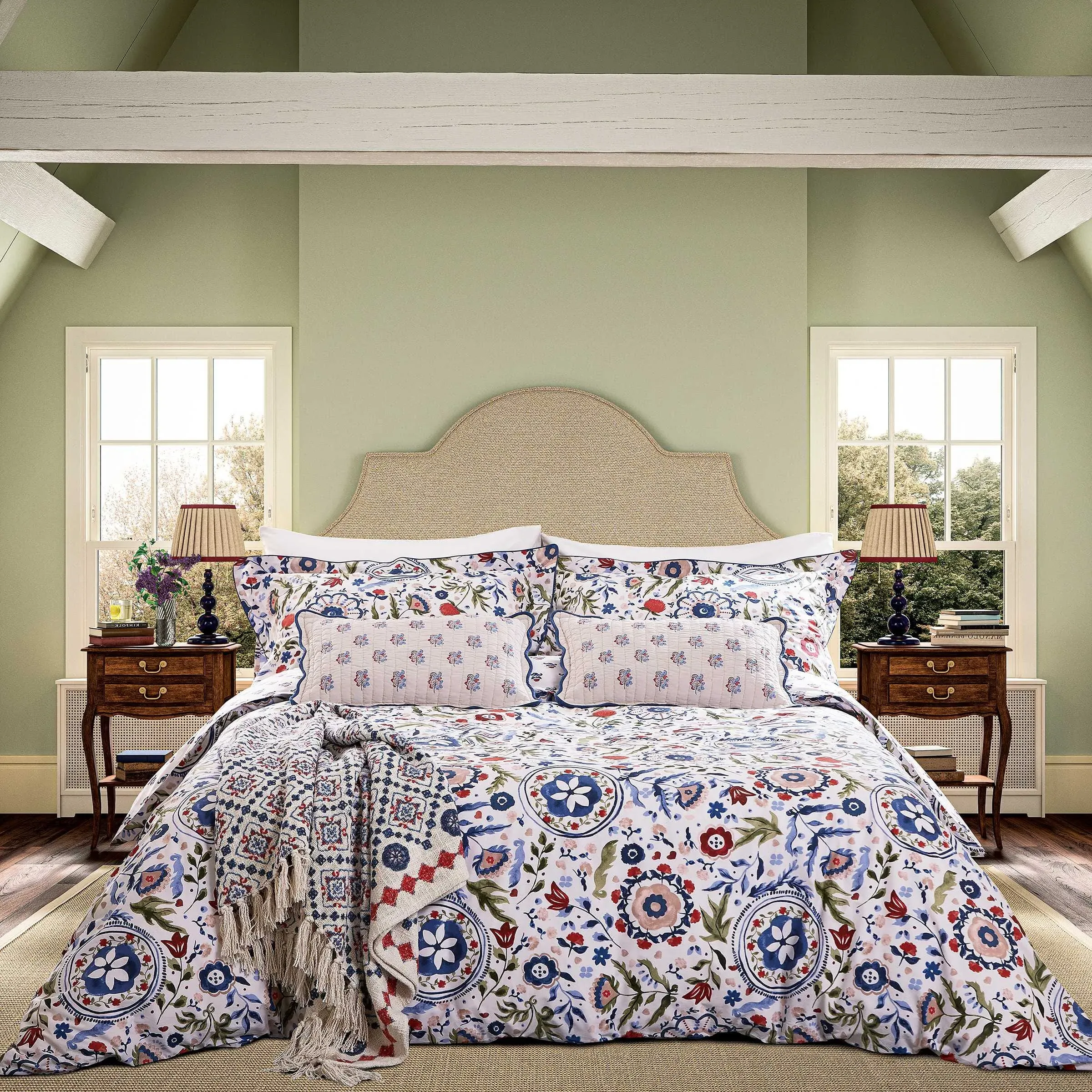 Double Duvet Cover Set - Navy, Cotton