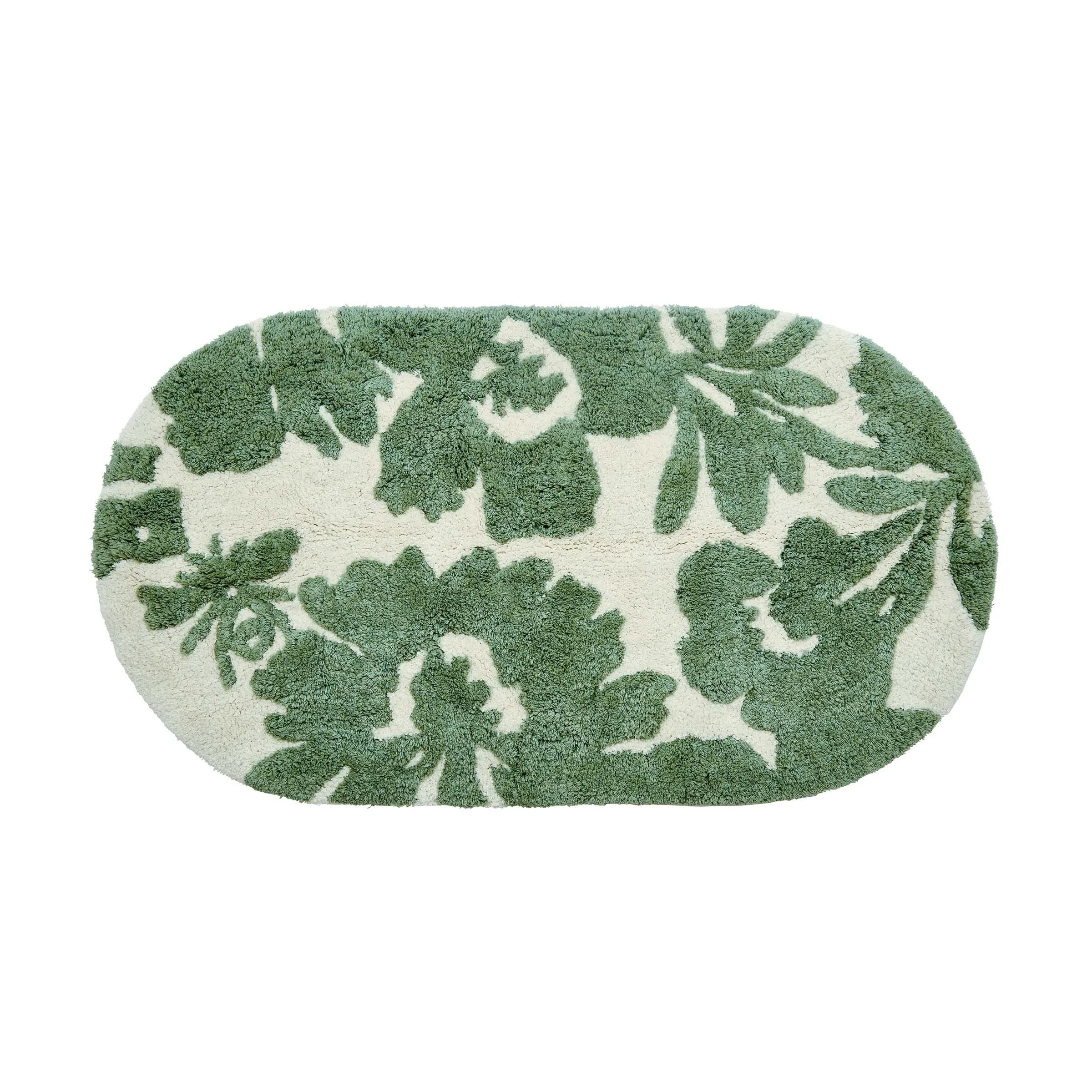 Hand Towel with Floral Pattern - Green, Cotton