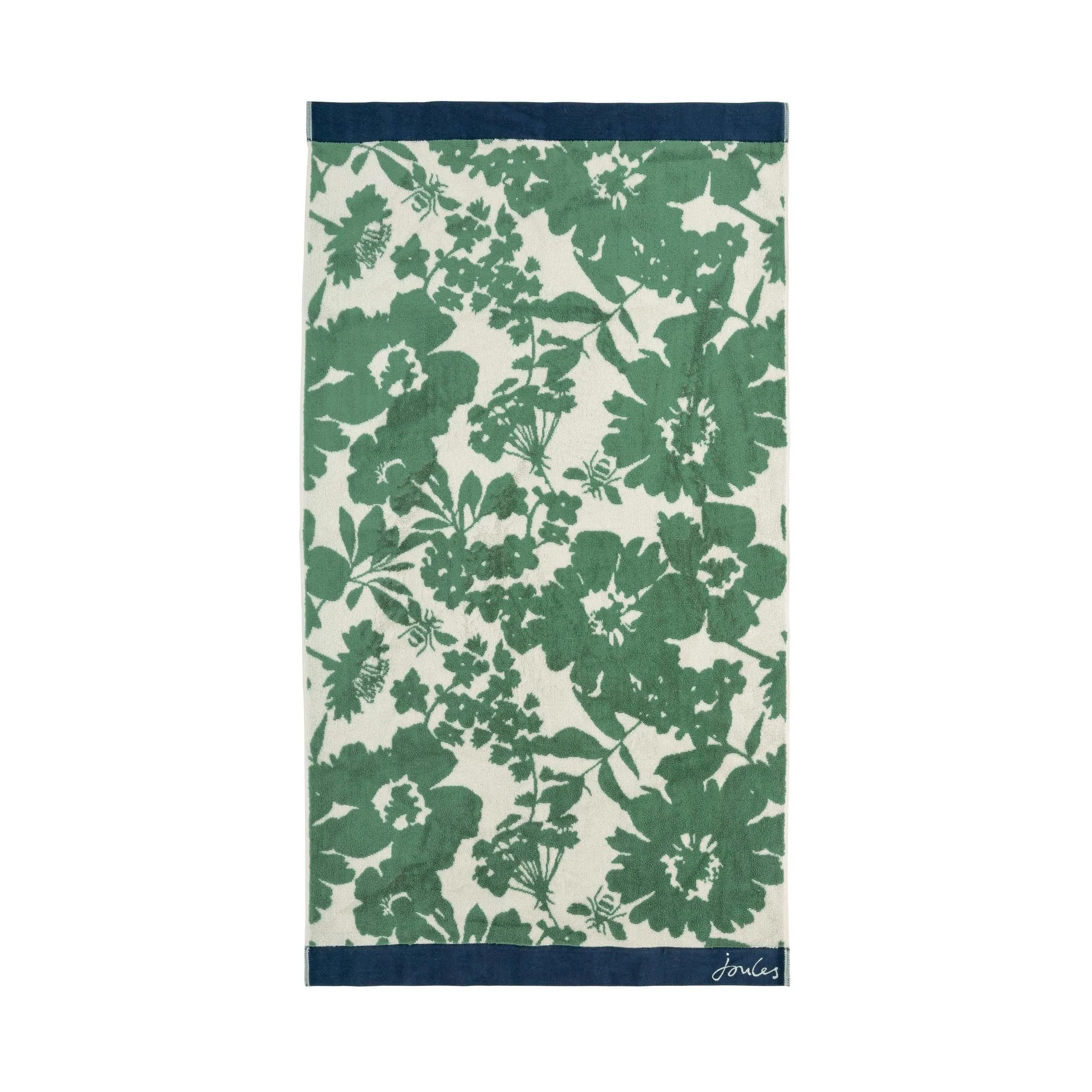 Hand Towel with Floral Pattern - Green, Cotton image