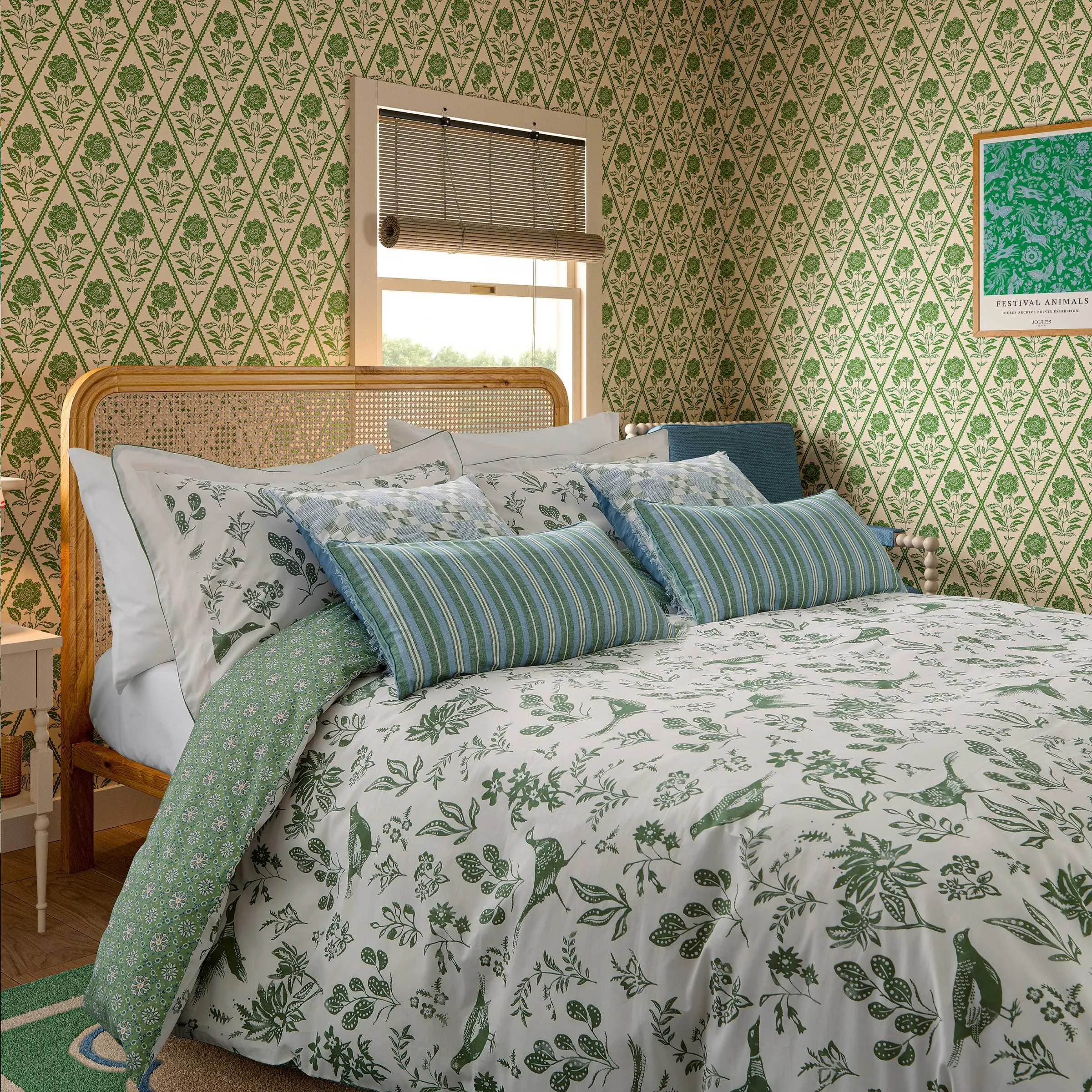 King Size Duvet Cover Set - Green, Cotton