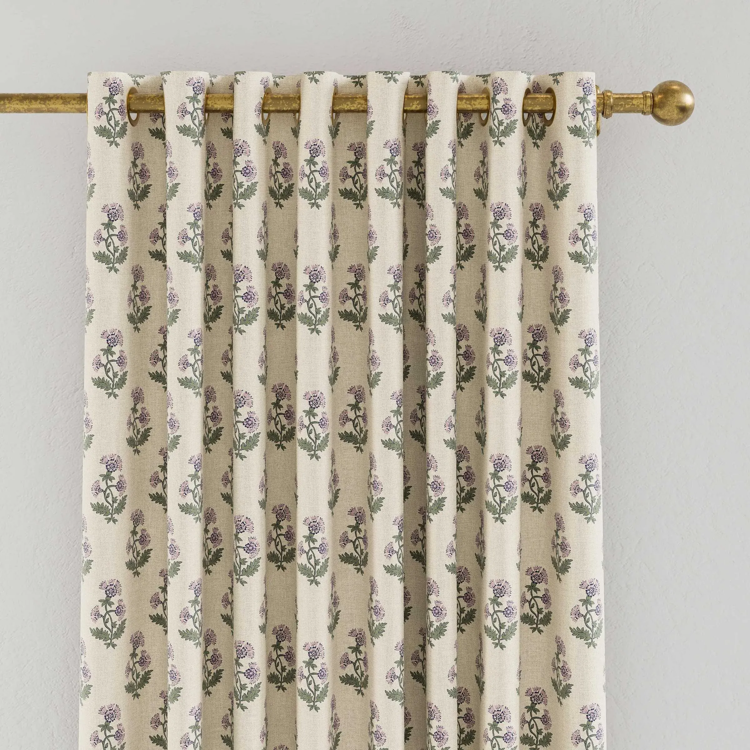 Lined Curtains with Blackout - Oat, Cotton