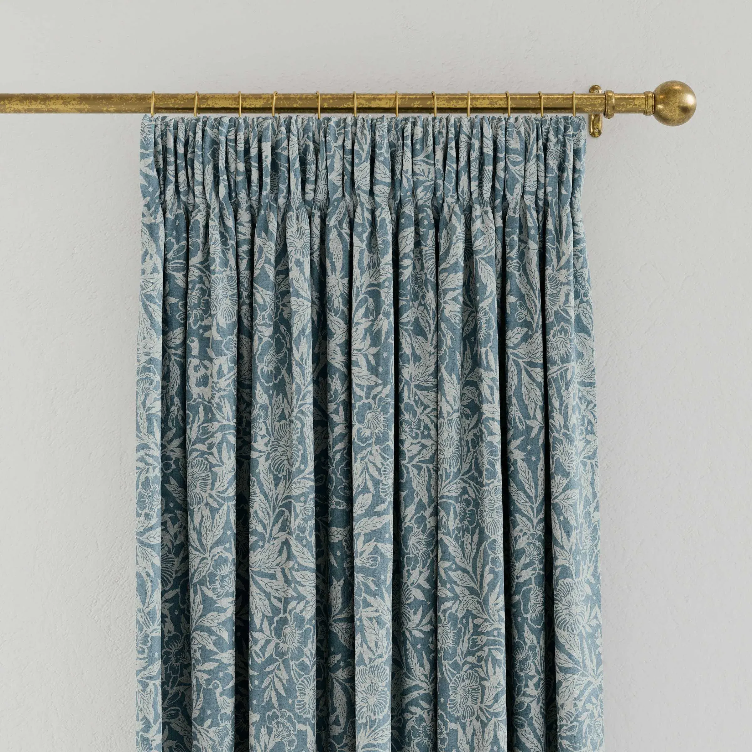 Lined Curtains with Pencil Pleat - Duck Egg, Cotton