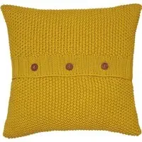 Moss Stitch Cushion - Yellow, Knitted