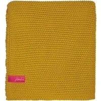 Moss Stitch Throw - Yellow, Knitted