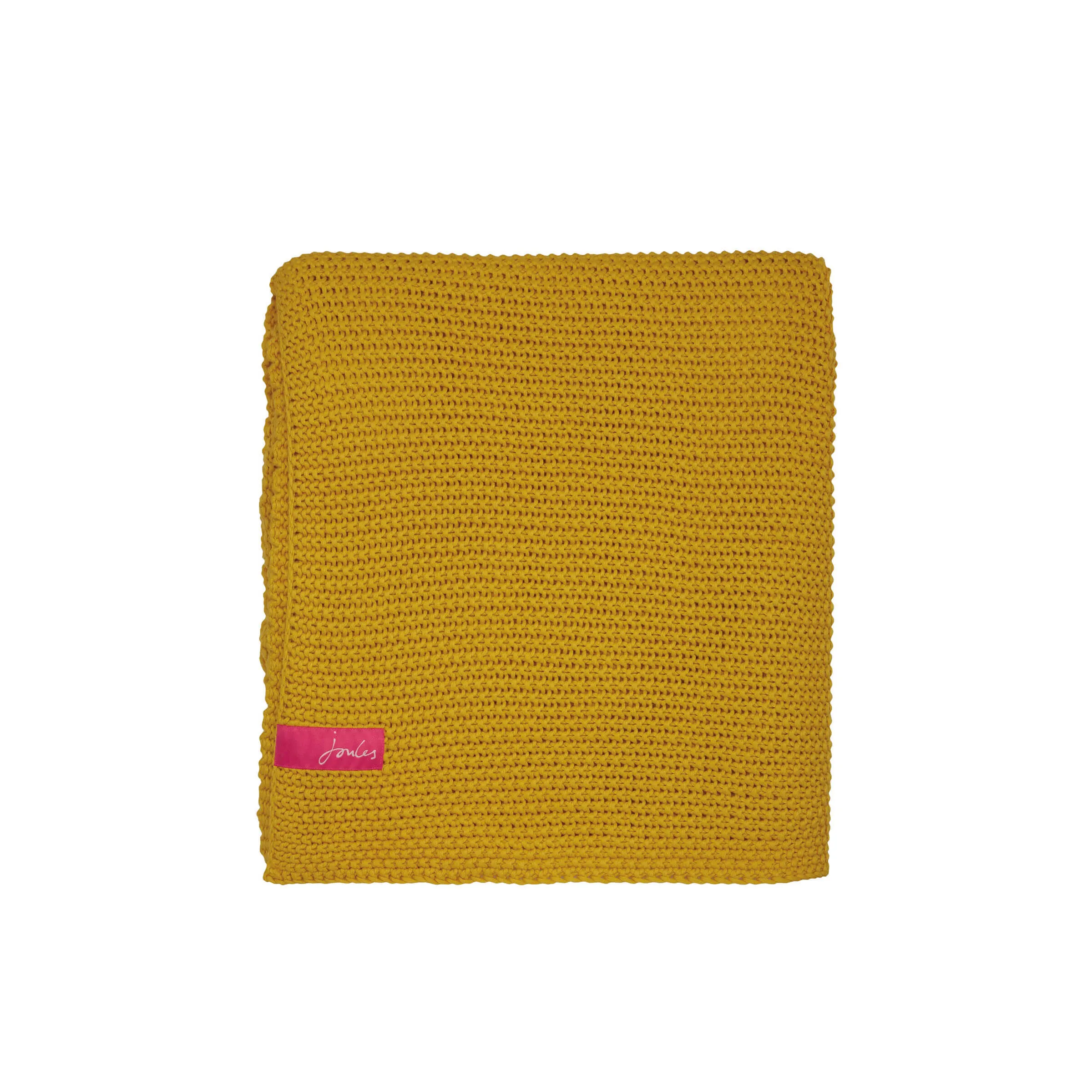 Moss Stitch Throw - Yellow, Knitted