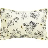 Oxford Pillowcase with Floral Print - Cream