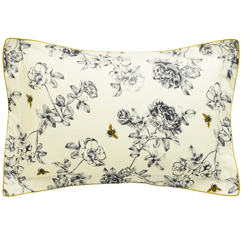 Oxford Pillowcase with Floral Print - Cream image