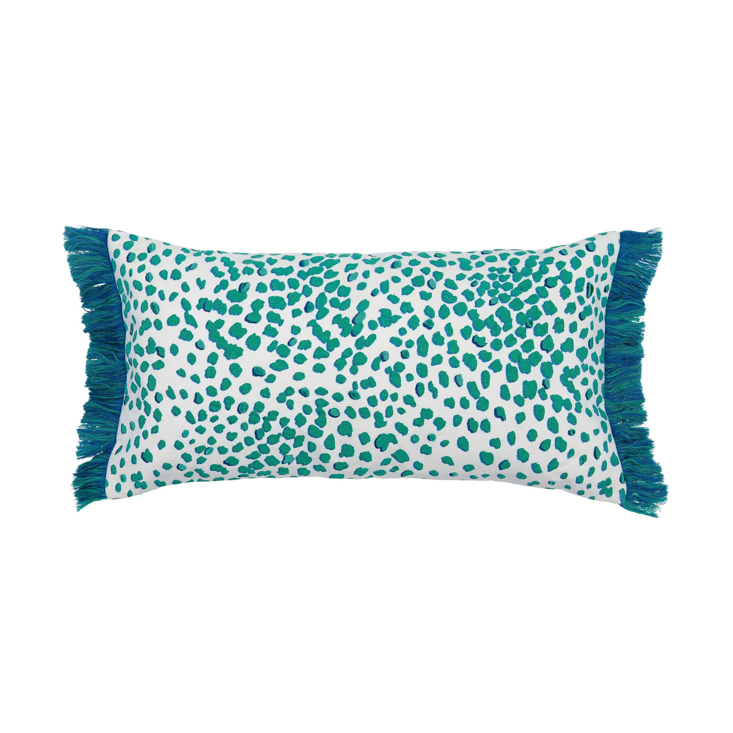 Rectangular Cushion with Fringe - Multi, Cotton image