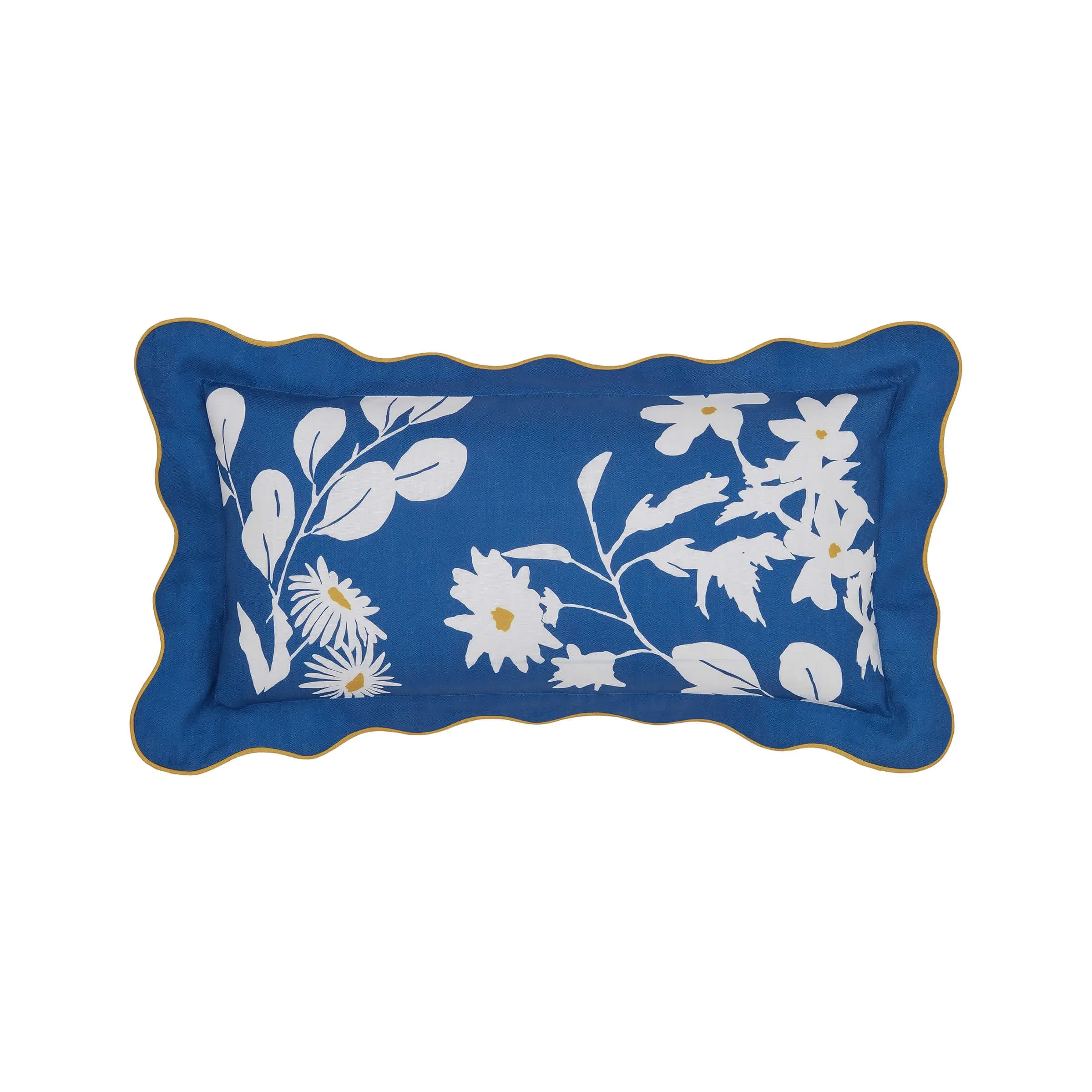 Rectangular Cushion with Piping - Blue image