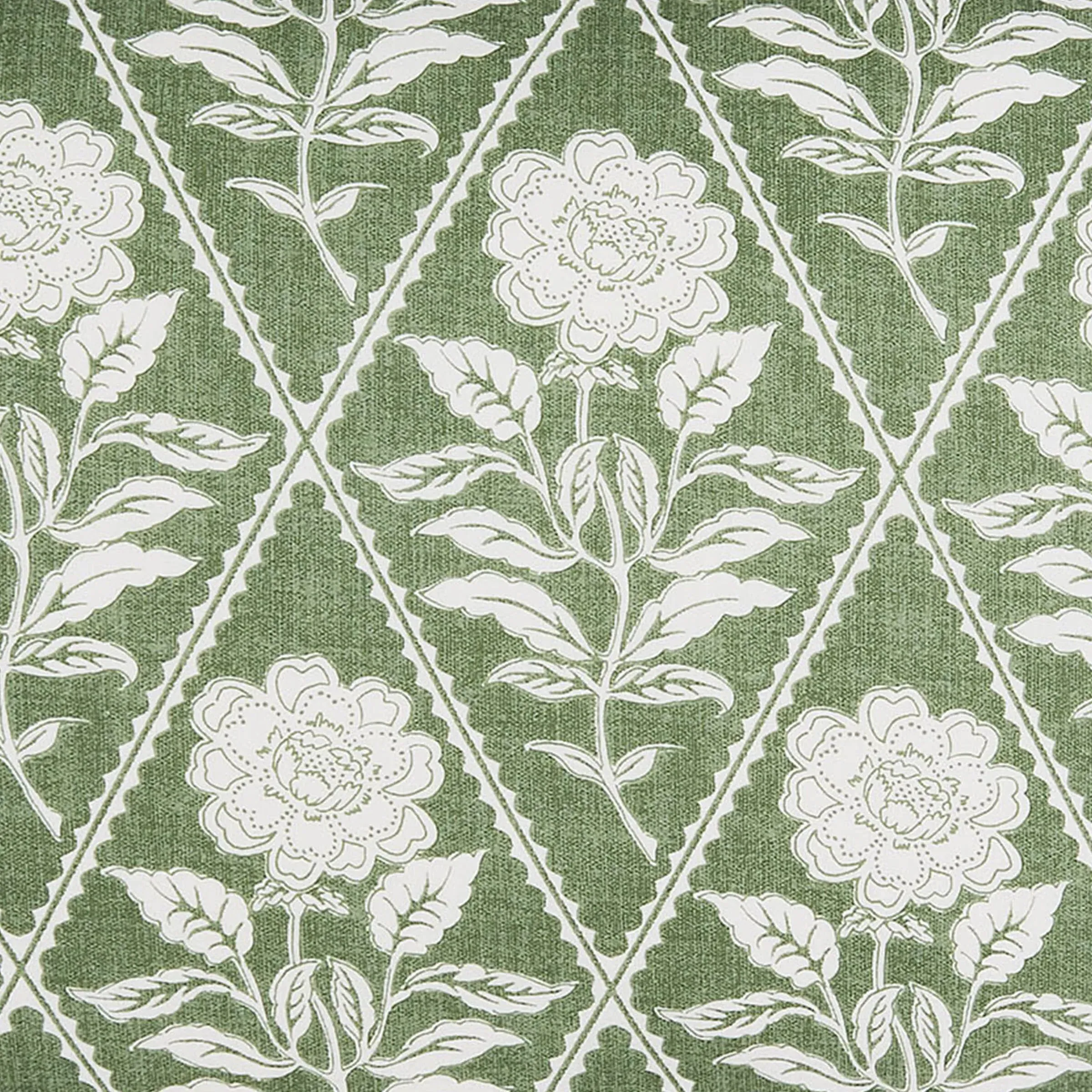 Square Cushion with Blockprint - Khaki, Cotton