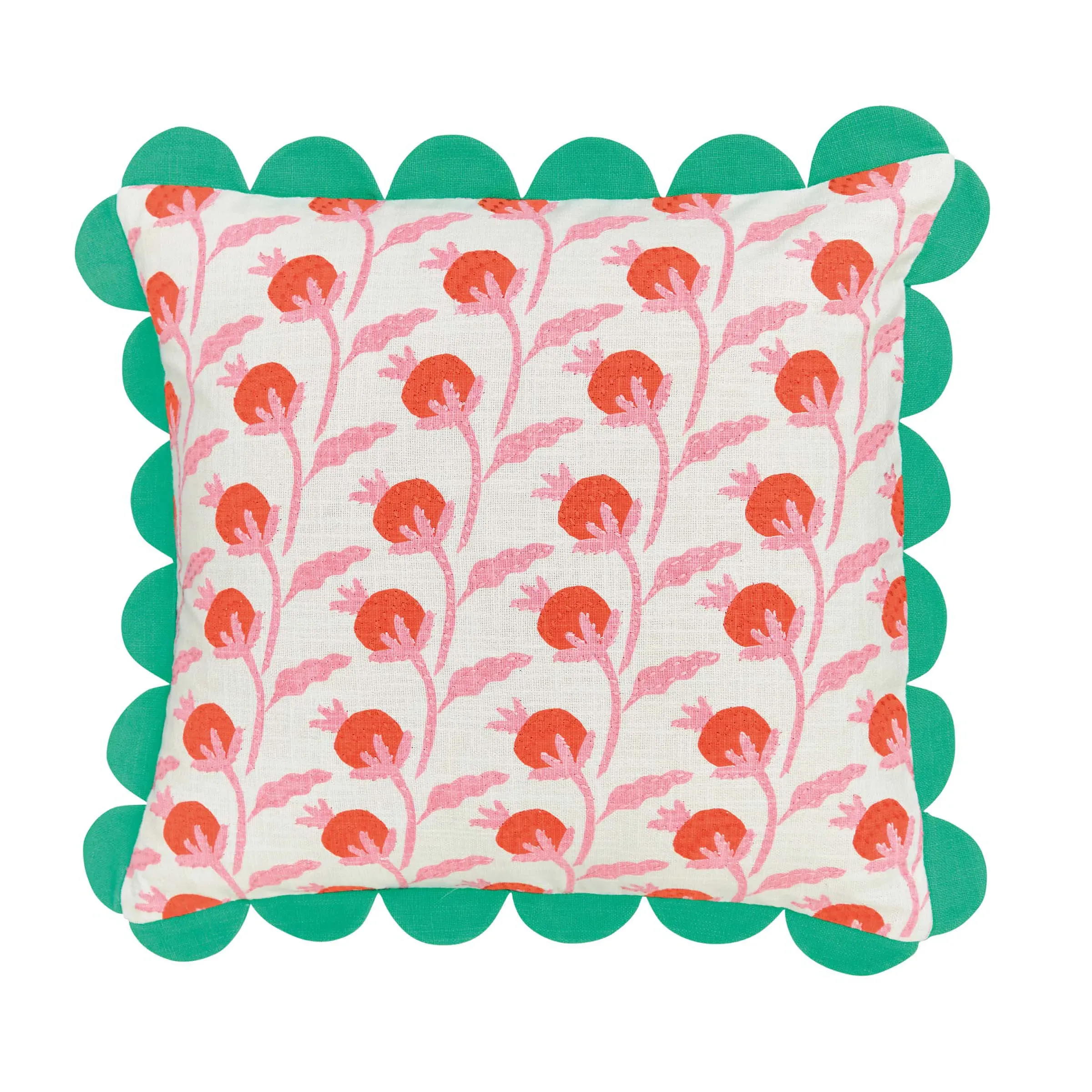 Square Cushion with Embroidery - Multi, Cotton