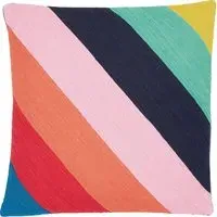 Square Cushion with Rainbow Stripes - Multi