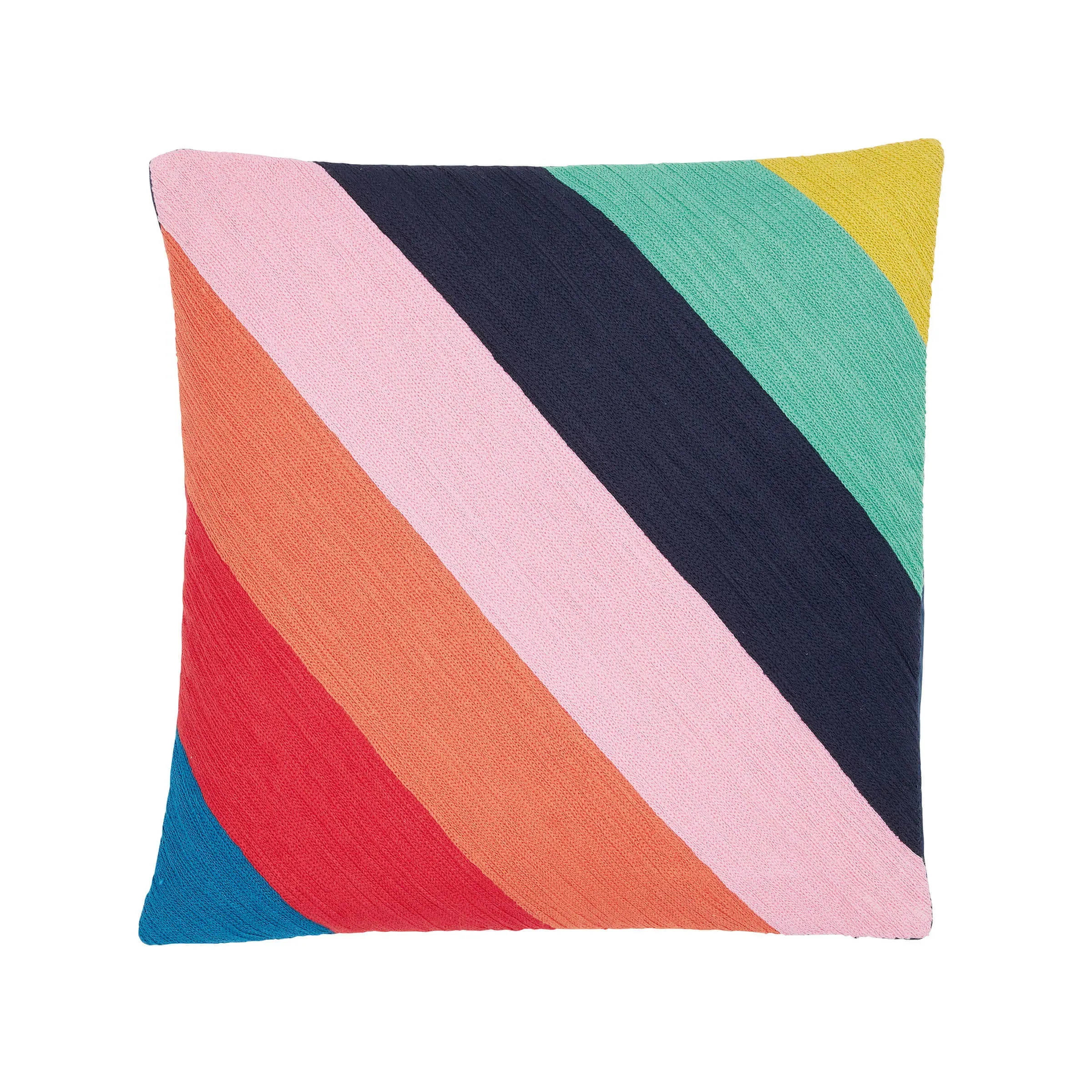 Square Cushion with Rainbow Stripes - Multi image