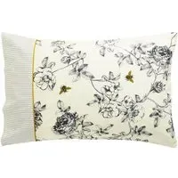 Standard Pillowcase with Floral Design - Cream